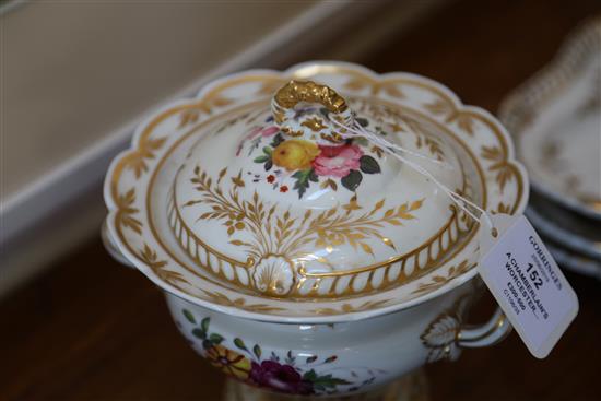 A Chamberlains Worcester botanical dessert service, c.1820-30, H. 18cm